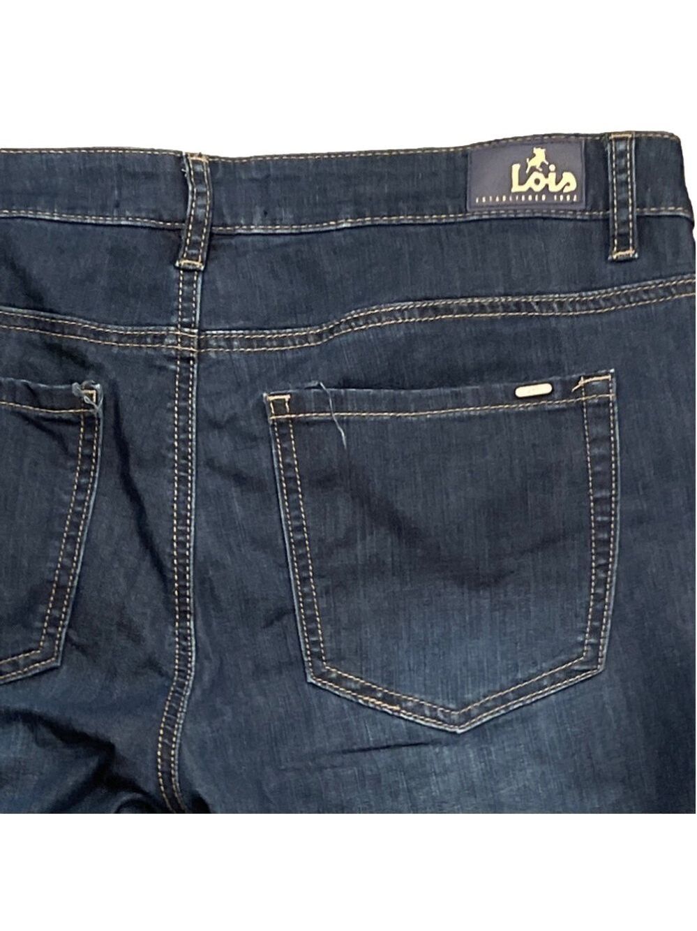 Lois Georgia Capri Jeans W32 Dark Indigo Stretch Denim Mid Rise Cropped - Picture 6 of 10
